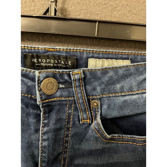 Aeropostale Women’s Jeans 0 Reg High Waisted Skinny Blue Denim Stretch Casual - Picture 2 of 7